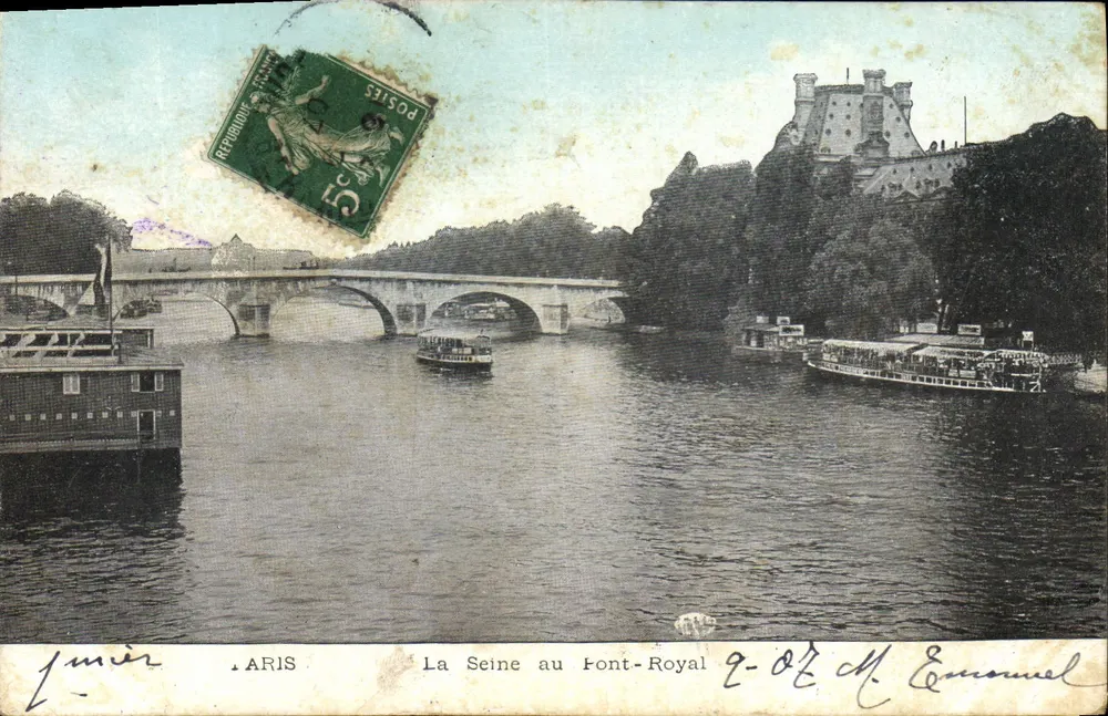 A Sena no Font-Royal — vista com ponte e barcos — editada por ARIS - Frente