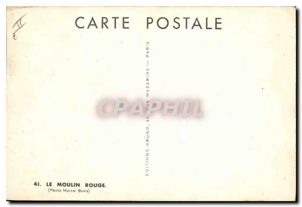 Le Moulin Rouge — Paris — Éditions Mazarine, n°41 - Verso