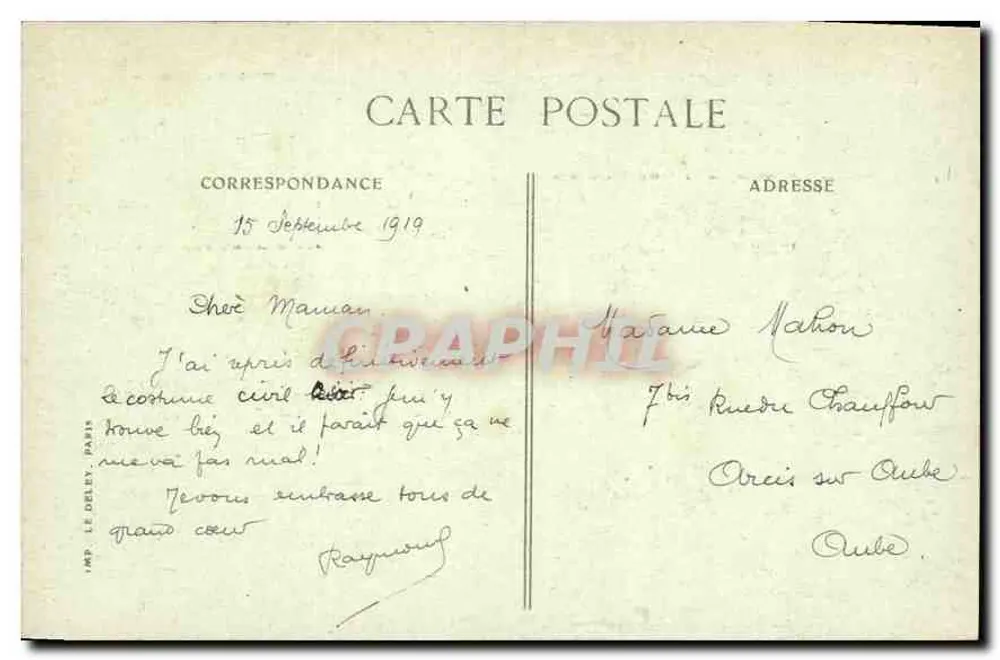 Paris — Der Pantheon und die Statue von Jean-Jacques Rousseau — Verlag Le Déley, Nr. 4074 - Rückseite