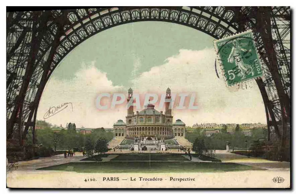 PARIS — O Trocadéro — Perspectiva — Editor ELD, n° 4120 - Frente