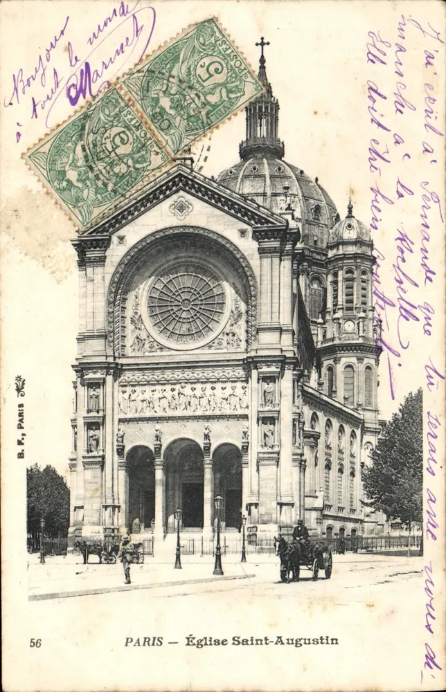 Paris — Igreja de São Agostinho — B. E., Paris, n° 56 - Frente