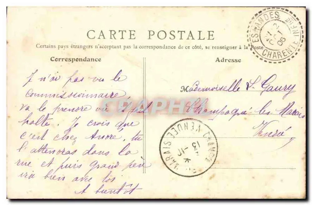 Paris — Igreja de São Agostinho — B. E., Paris, n° 56 - Verso