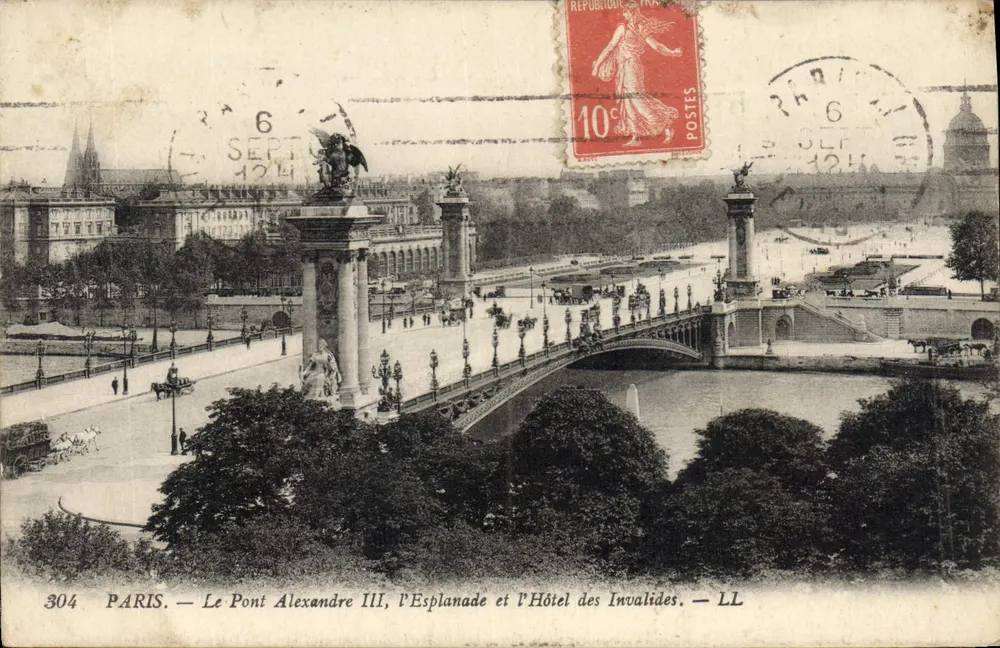 Paris — Der Pont Alexandre III, die Esplanade und das Hôtel des Invalides — LL - Vorderseite