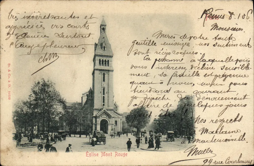 Kerk Mont Rouge — Parijs — St. & Co. & D. 16132 - Voorkant