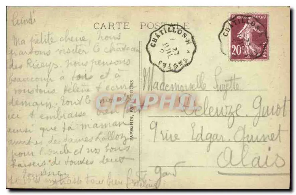 Torre Saint-Jacques — Paris — A.P. n°124 - Verso