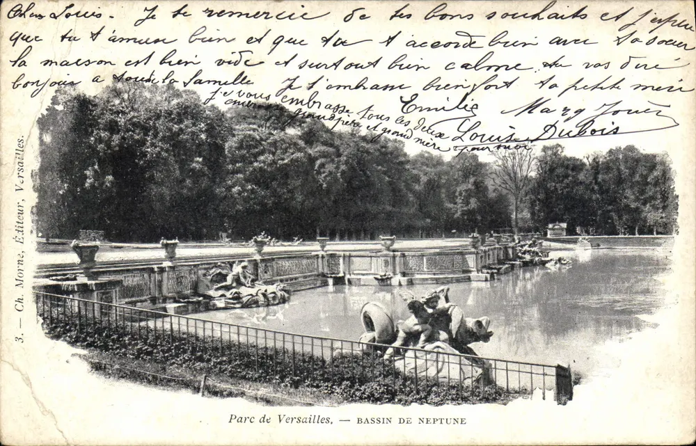 Park von Versailles — Bassin de Neptune — Ch. Morne, Verlag, Nr. 3 - Vorderseite