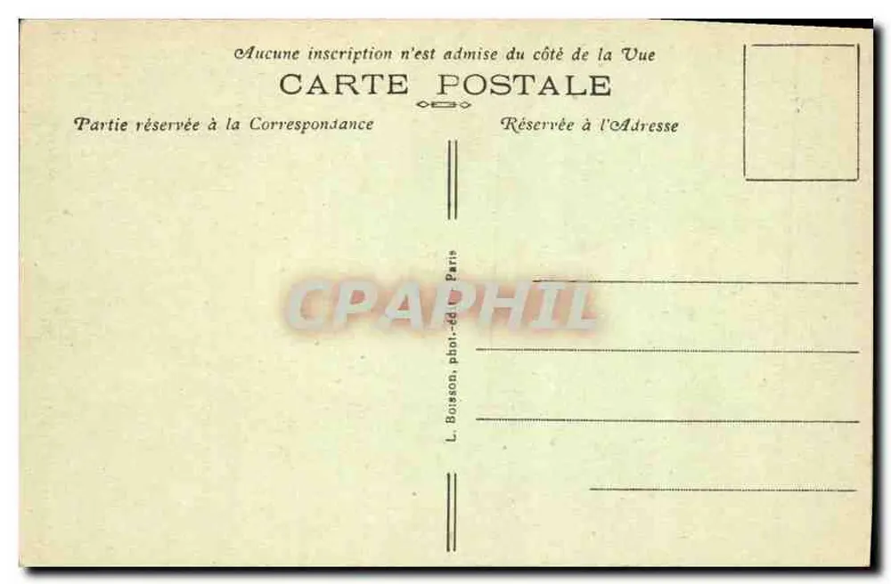 Paris. Place de la Bastille — Säule vom Juli — Verlag L. Borsson, Paris, n° 408 - Rückseite