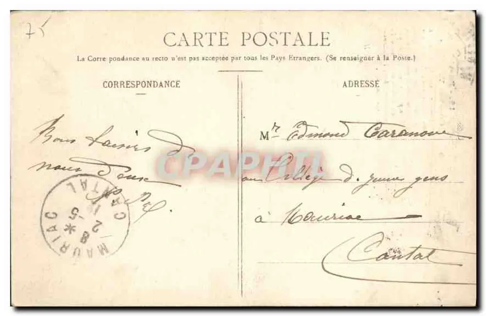 Paris - Coluna Vendôme — editor J. H. n°16 - Verso