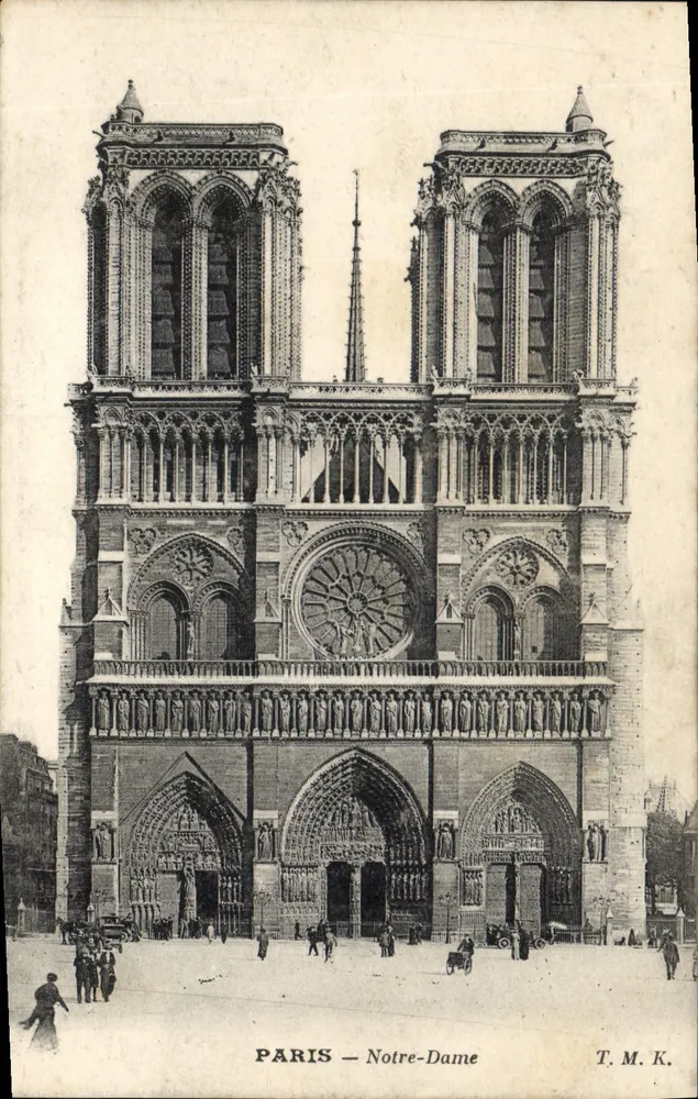 Paris — Catedral de Notre-Dame — T.M.K. - Frente