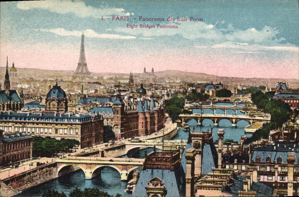 Paris - Panorama dos oito Pontes — Imp. fot. « L'Abîlie » Paris - Frente
