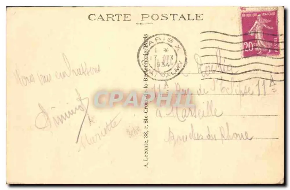 Paris - A Estação da Leste — Eastern Station — n° 152 - Verso