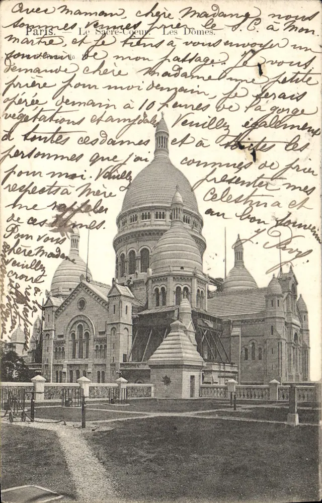 Paris — O Sagrado Coração, Os Dômes — Carta postal - Frente