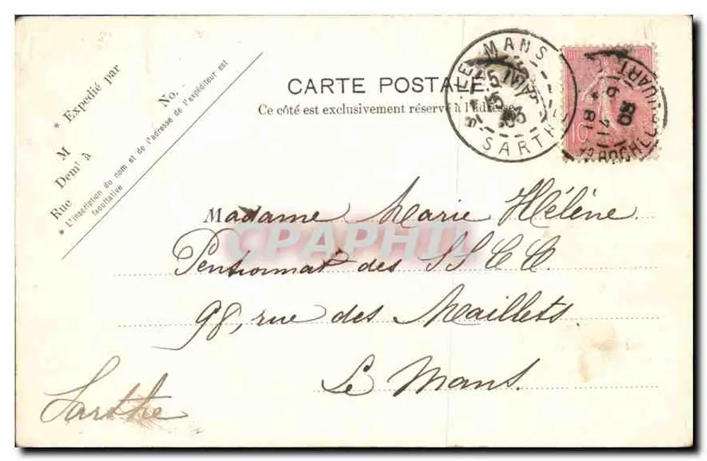 Paris — O Sagrado Coração, Os Dômes — Carta postal - Verso