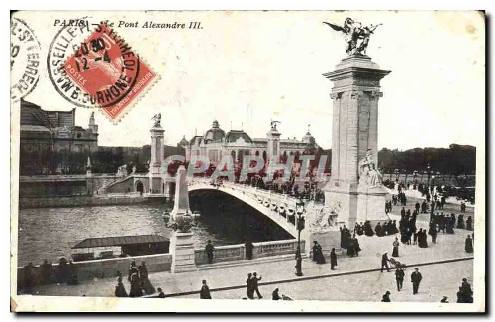 Paris — Le Pont Alexandre III — Éditeur : E. D. P. (n° de série non lisible) - Frente