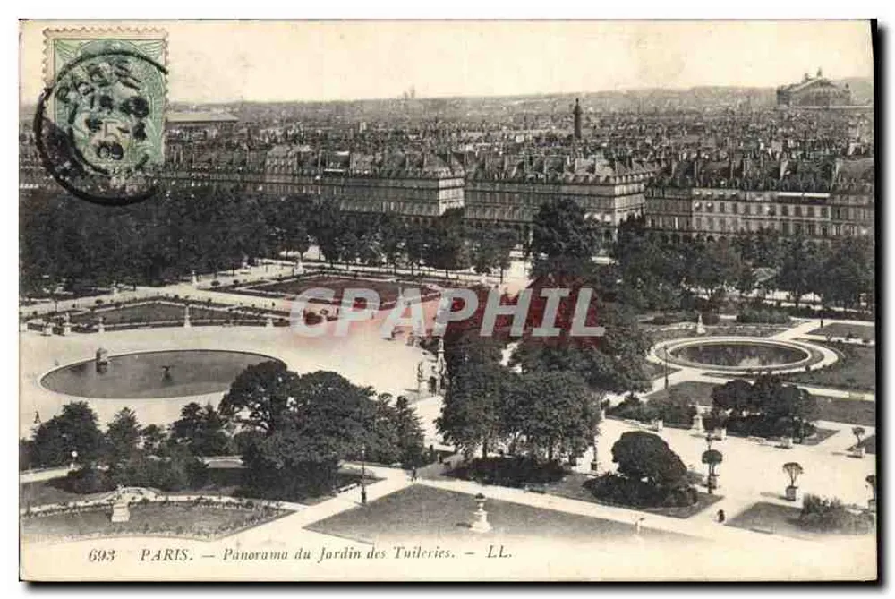 Paris — Panorama des Tuileries-Gartens — LL. — n° 693 - Vorderseite