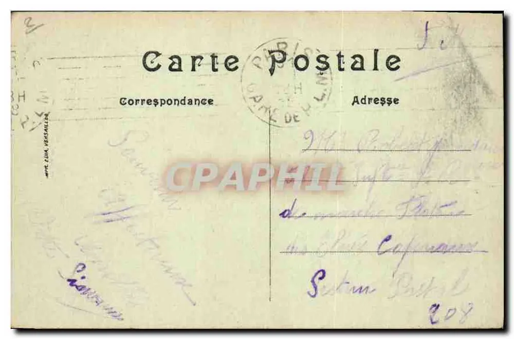 Paris — A Câmara dos Deputados — Editor não identificado, número de série não visível - Verso