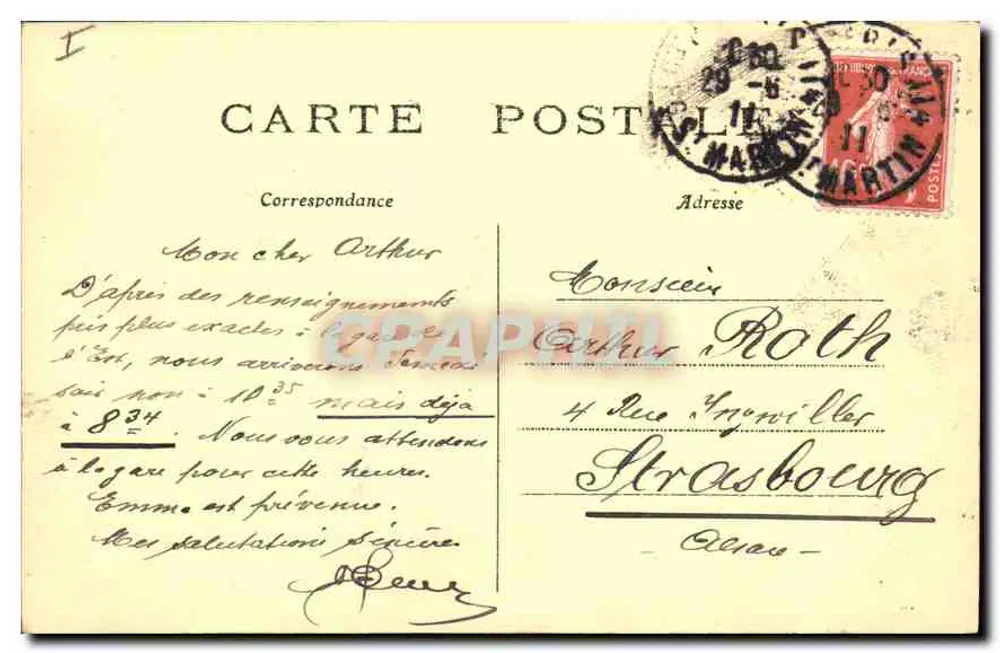 Paris — O Museu de Cluny — C.M. n°58 - Verso