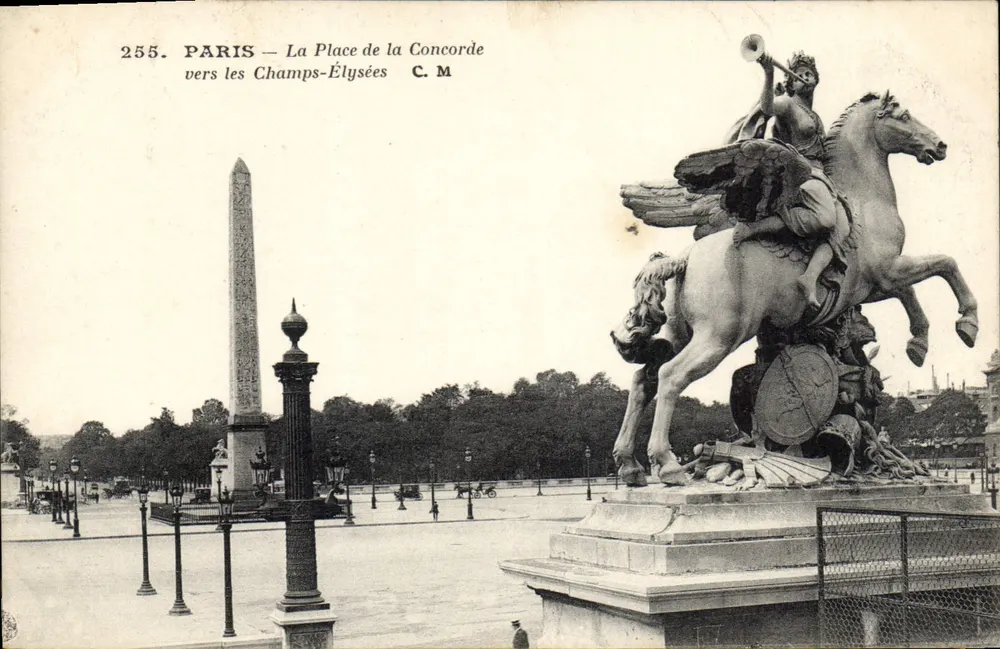Paris — Die Place de la Concorde — in Richtung Champs-Élysées — C.M. — Nr. 255 - Vorderseite