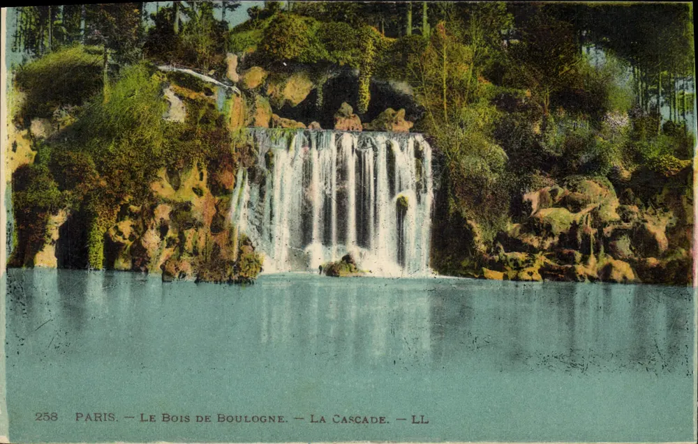Paris — O Bois de Boulogne — A Cascata — LL — n° 258 - Frente