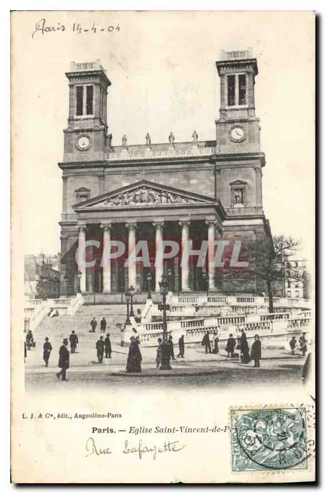 Parigi — Chiesa di San Vincenzo de Paoli — L. J. & Cie, edit., Angoulême-Parigi - Recto