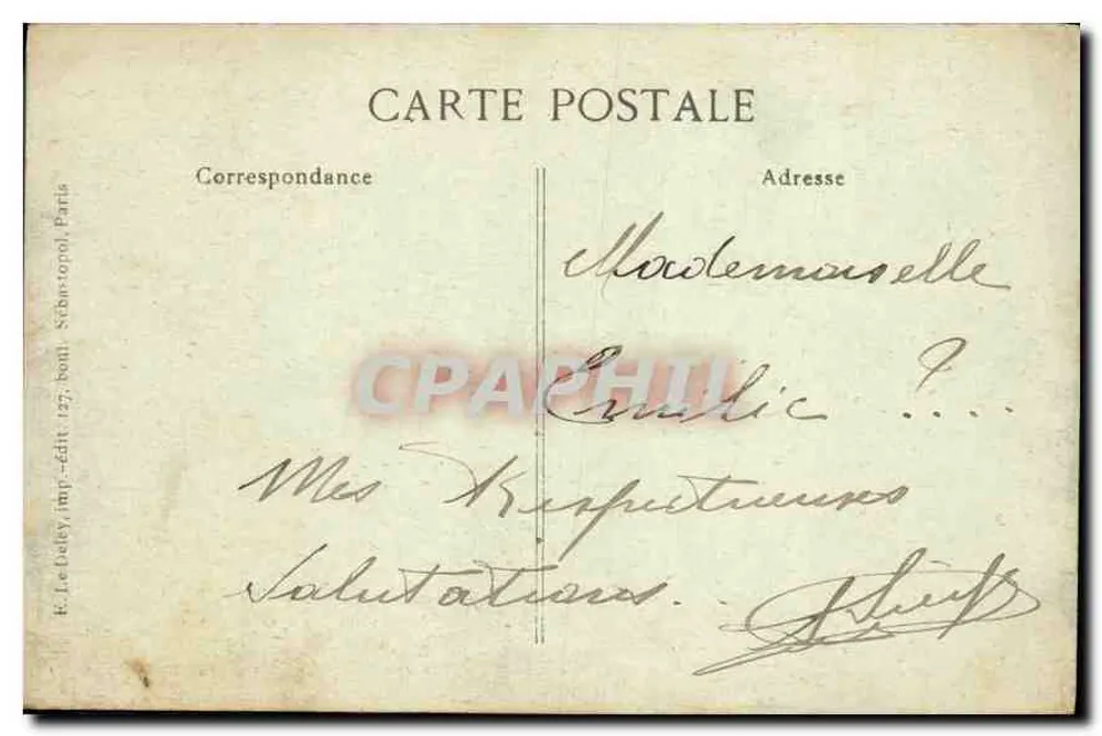 PARIS – Panorama vom Kirchhof Saint-Gervais — E. Le Doley, Verlag 127, Boulevard Saint-Germain, Paris - Rückseite