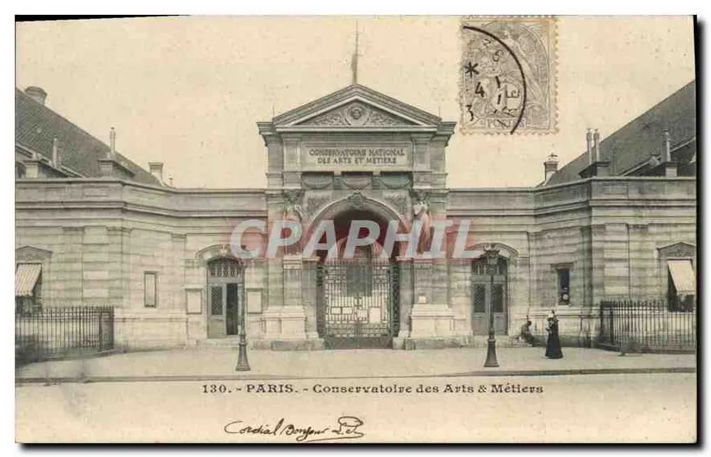 Paris - Conservatório dos Artes & Ofícios — editor Cordial Bouyssou, n° 130 - Frente