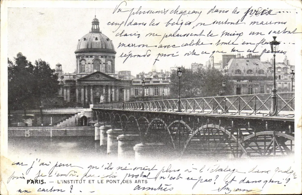 Paris — O Instituto e o Pont des Arts — editor anônimo, número de série não visível - Frente
