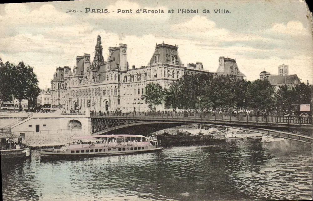 Paris - Pont d'Arcole und Rathaus — anonymer Verlag, Nr. 5007 - Vorderseite