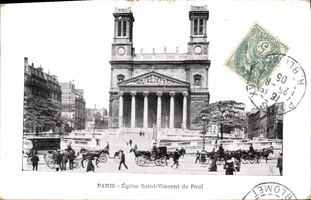 Paris - Igreja de São Vicente de Paulo — editor Bonnet, número de série não visível - Frente