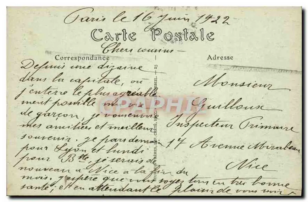 PARIS — Die Sainte-Chapelle und das Palais de Justice — Verlag: M. de Vigny, Nr. 248 - Rückseite