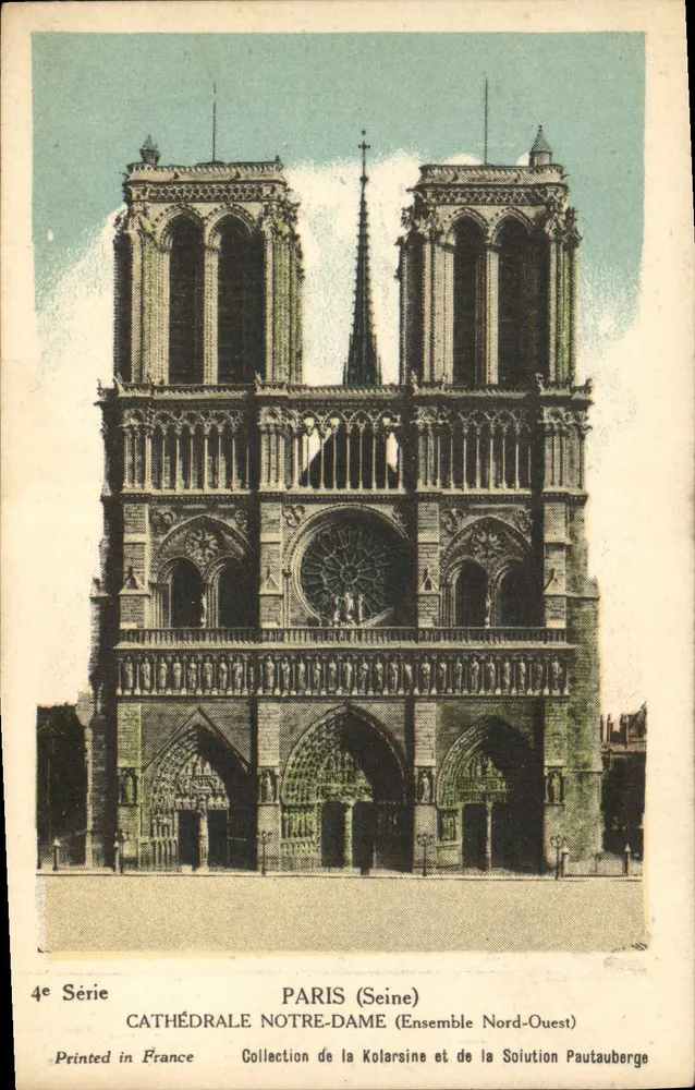 Paris (Seine) — Kathedrale Notre-Dame (Nordwest-Ensemble) — Sammlung von Kolarsine und Solution Pautaubege, 4. Serie - Vorderseite