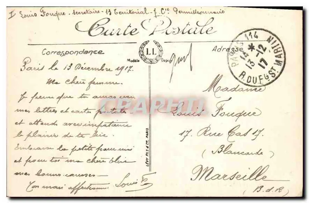 Paris (VIII) — Die Avenue des Champs-Élysées und die Chevaux de Marly — LL. - Rückseite