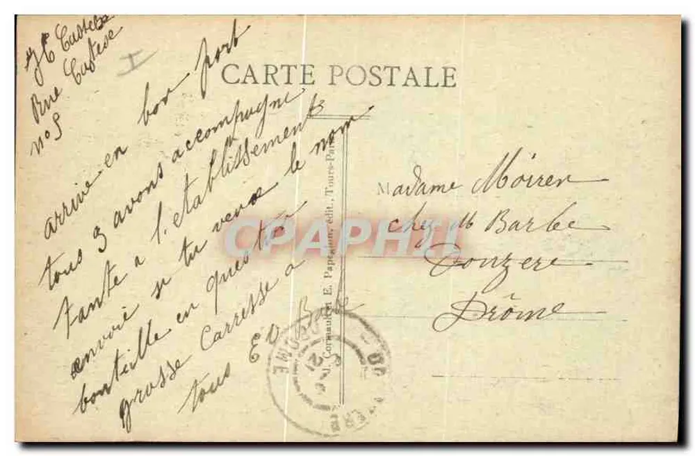 PARIS — Notre-Dame A P. — Igreja de Nossa Senhora — Cheques Postaux - Verso