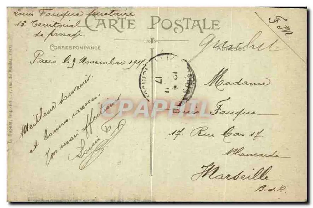 Paris — A Estátua da República — Éditeur L. Dupont, Imp. Fils, Paris - Verso