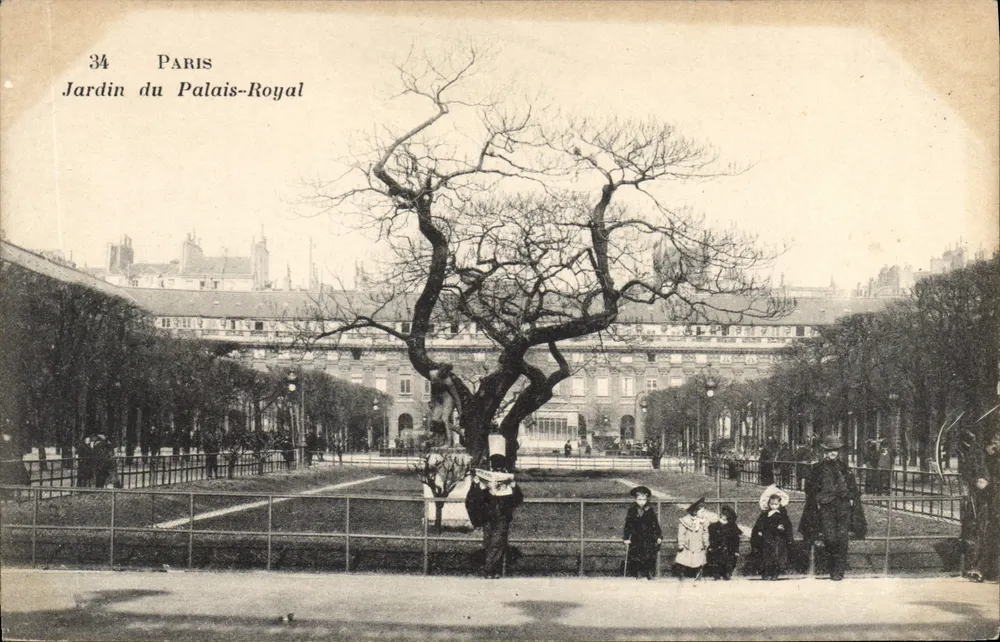 Jardín del Palais-Royal — París — editor desconocido, n.º 34 - Anverso