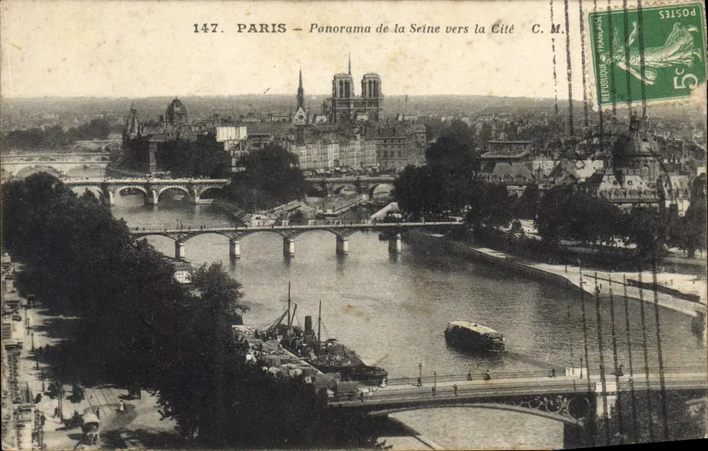 PARIS — Panorama do rio Sena em direção à Cidade — C. M. n°147 - Frente