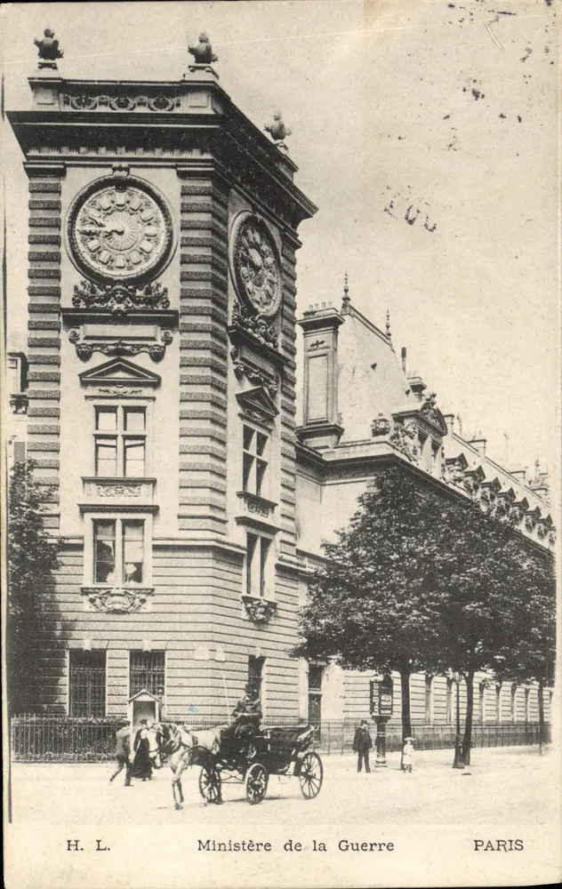 Ministério da Guerra — Paris — H. L. - Frente
