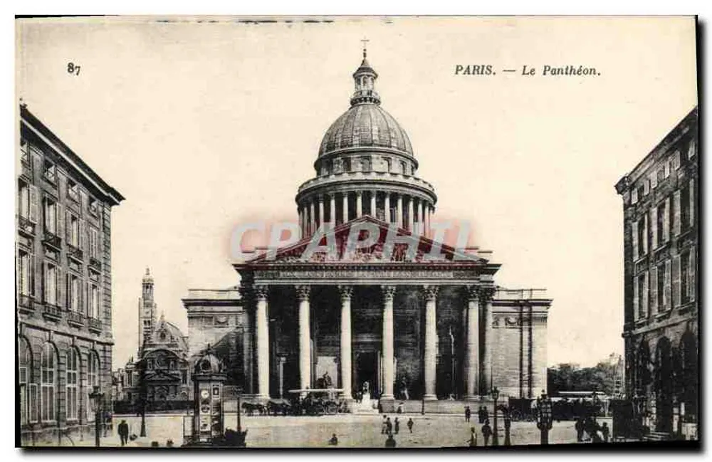PARIS — O Panteão — Bilhete postal antigo n°87, editor IMP. PHOT. NEUBRUN ET CIE, PARIS - Frente