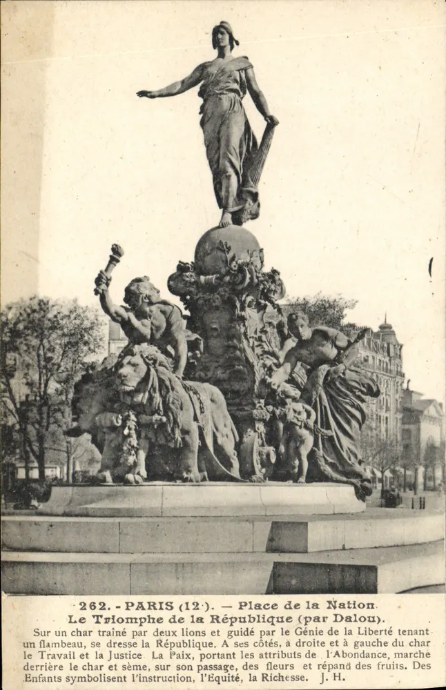 Paris (12) — Place de la Nation — Triumph der Republik (von Dalou) - Vorderseite
