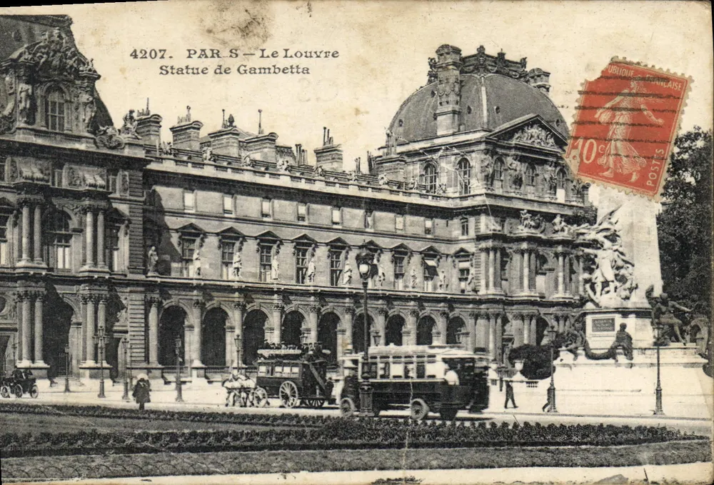 Estátua de Gambetta — O Louvre — Editor Paris, n° 4207 - Frente