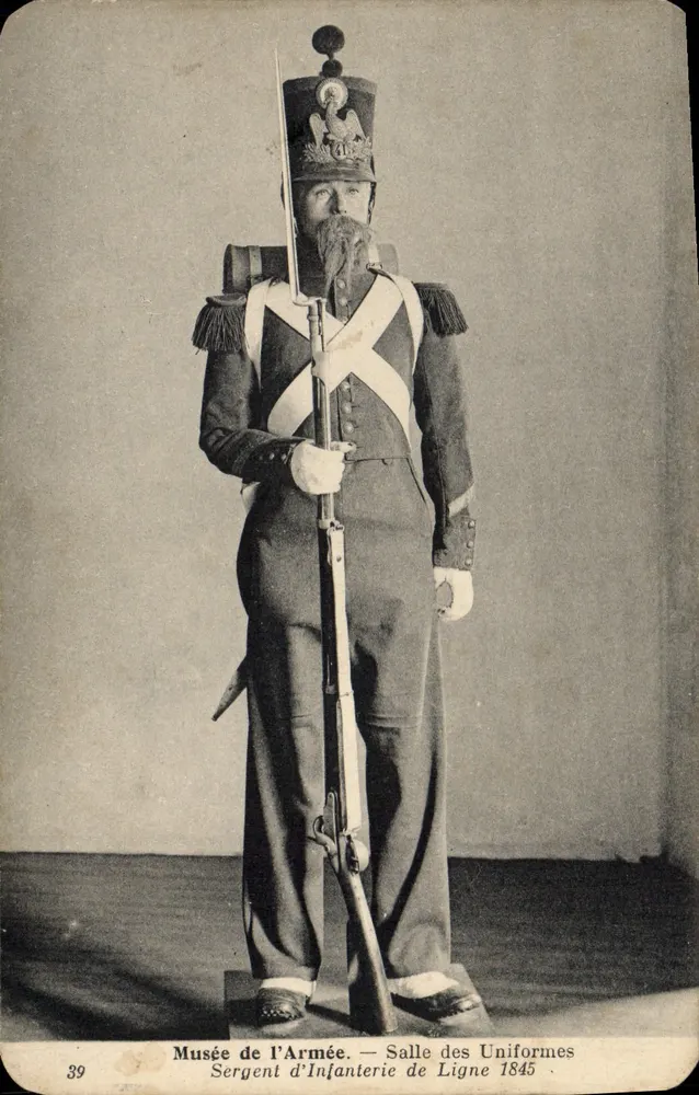 Sergent der Linieninfanterie 1845 — Militärmuseum — Uniformsaal — Nr. 39 - Vorderseite