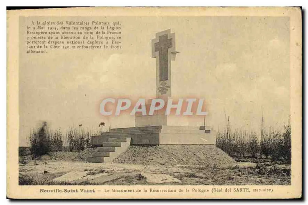 Neuville-Saint-Vaast — Denkmal der Wiedererstehung Polens (Réal SARTÈ, Bildhauer) - Vorderseite