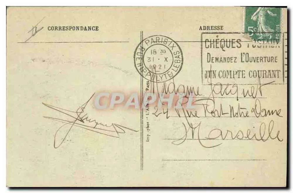 Paris - Das Grab des Unbekannten Soldaten unter dem Arc de Triomphe — Verlag Abbé Lebas, Nr. 23 - Rückseite
