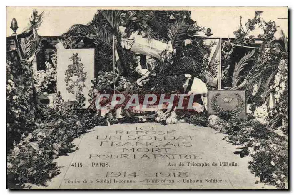 Grab des Unbekannten Soldaten — Arc de Triomphe de l'Étoile — Paris — 4115 - Vorderseite