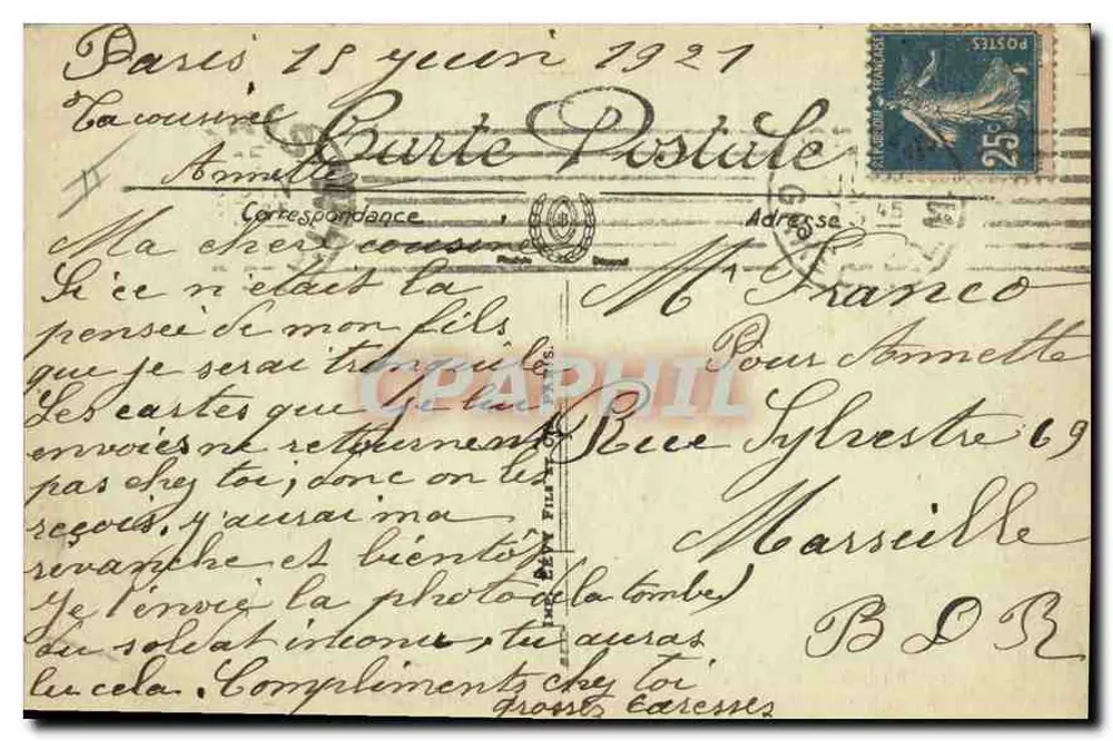Paris — Túmulo do Soldado Desconhecido — LL. n°3 - Verso