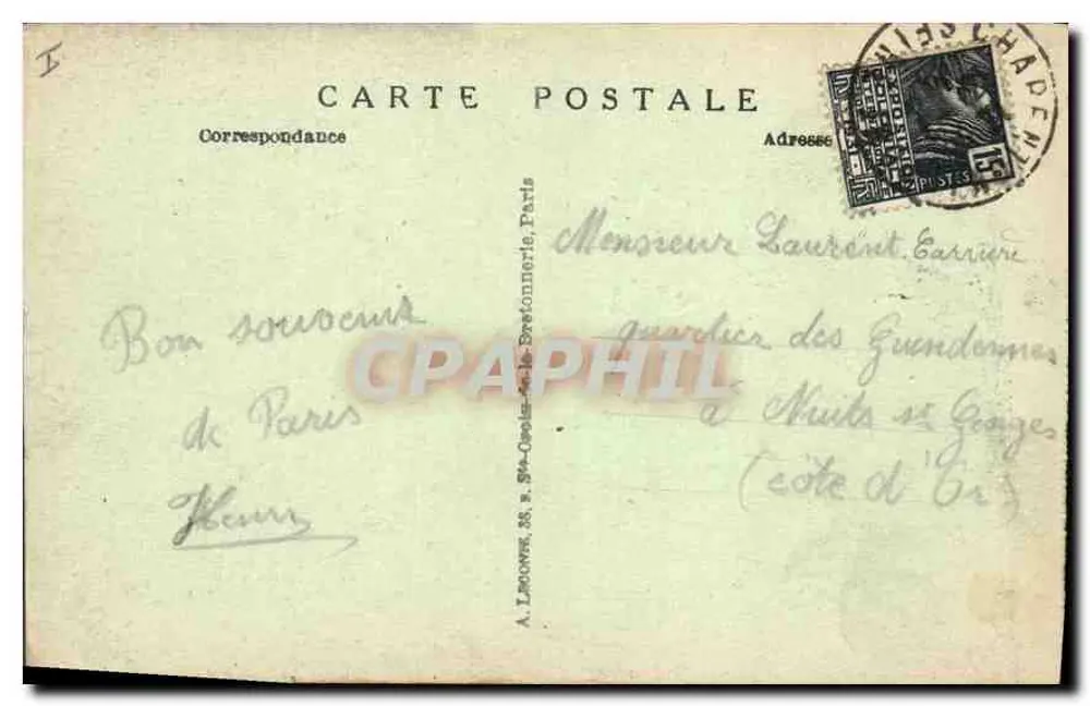 Paris — O Arco do Triunfo e a Praça da Estrela — A. Lecomte, n°2 - Verso