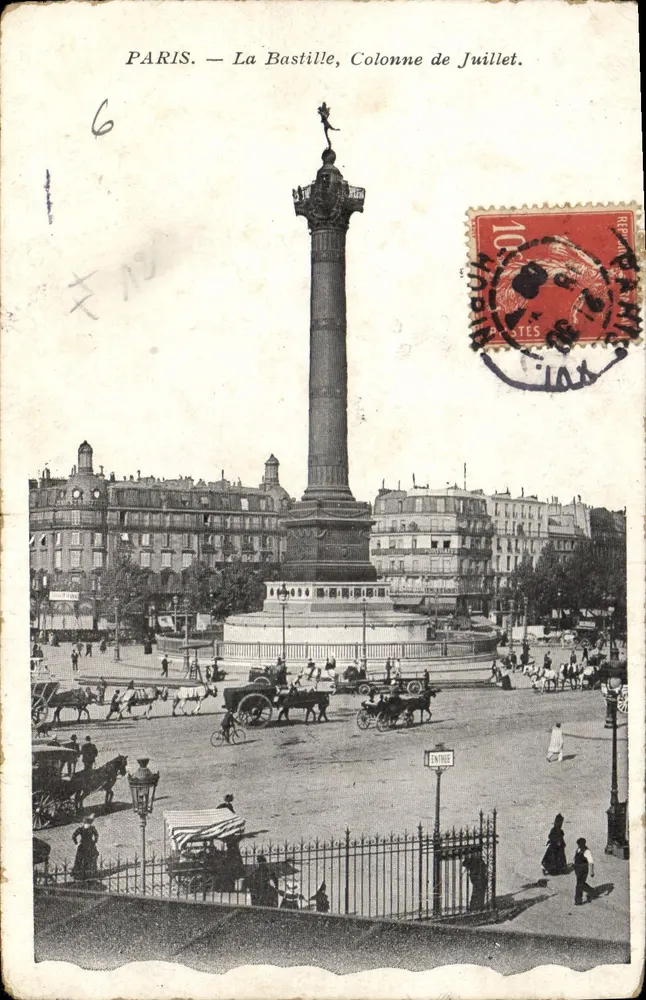 Paris — La Bastille, Colonne de Juillet — Éditeur inconnu, n°6 - Recto