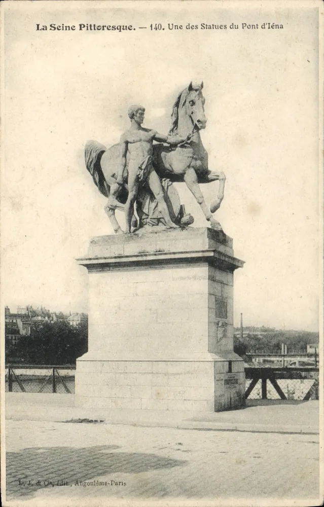 Reitstatue am Pont d'Iéna — La Seine Pittoresque — 140 — L. J. & Cie, Angoulême-Paris - Vorderseite