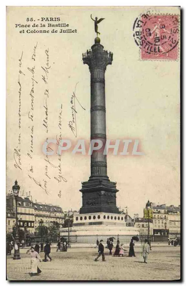 Paris — Place de la Bastille und July Column - Vorderseite