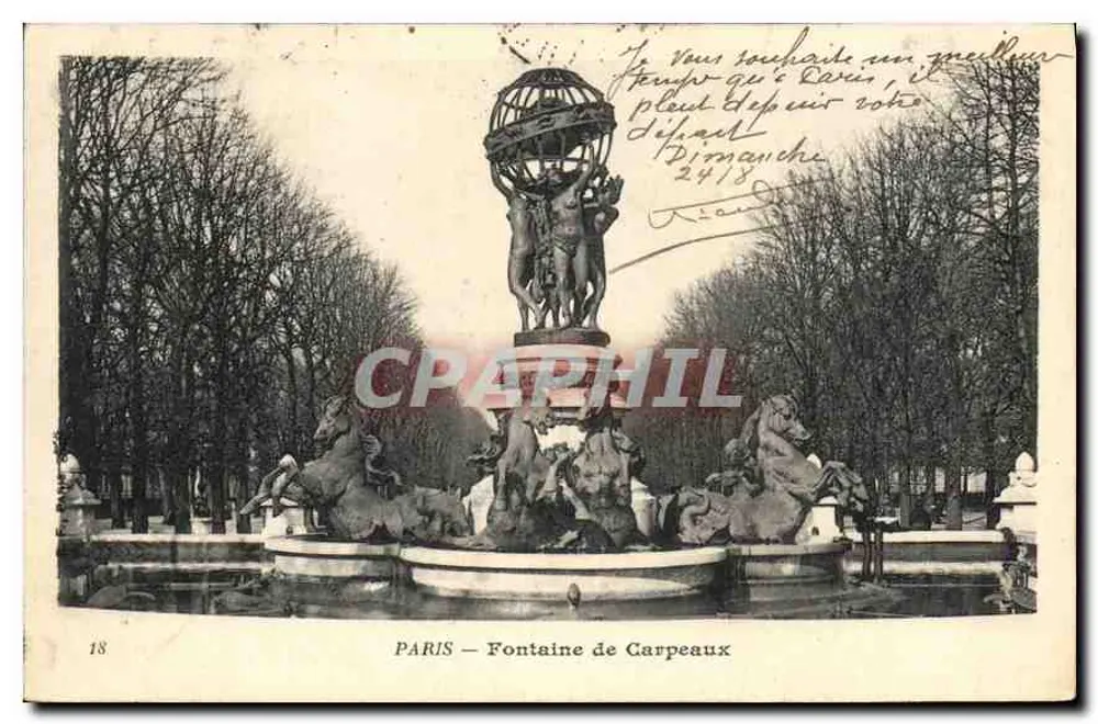 PARIS — Fonte de Carpeaux — Bilhete postal antigo n°18 - Frente